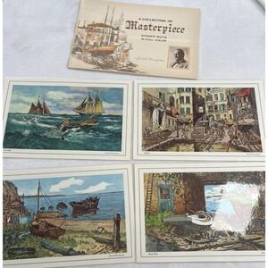Vintage Lionel Barrymore Masterpiece Dinner Mats Set of 4 Nautical Marine Scenes